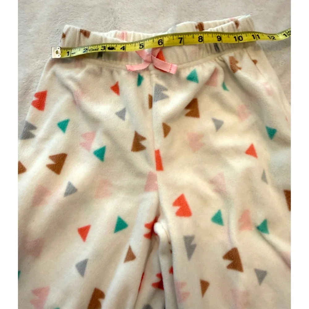 Eddie Bauer Kids Fleece Pajama Pants White Geometric‎ Triangle Print L 14/16